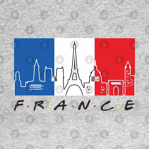 france flag and skyline by BAJAJU